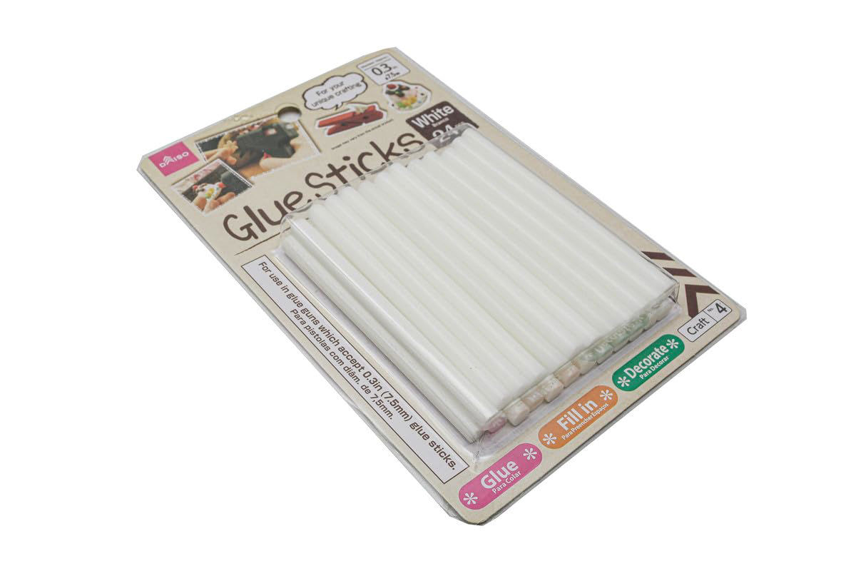 Silicone Hot Glue Gun Refill Sticks – White – Pack of 24