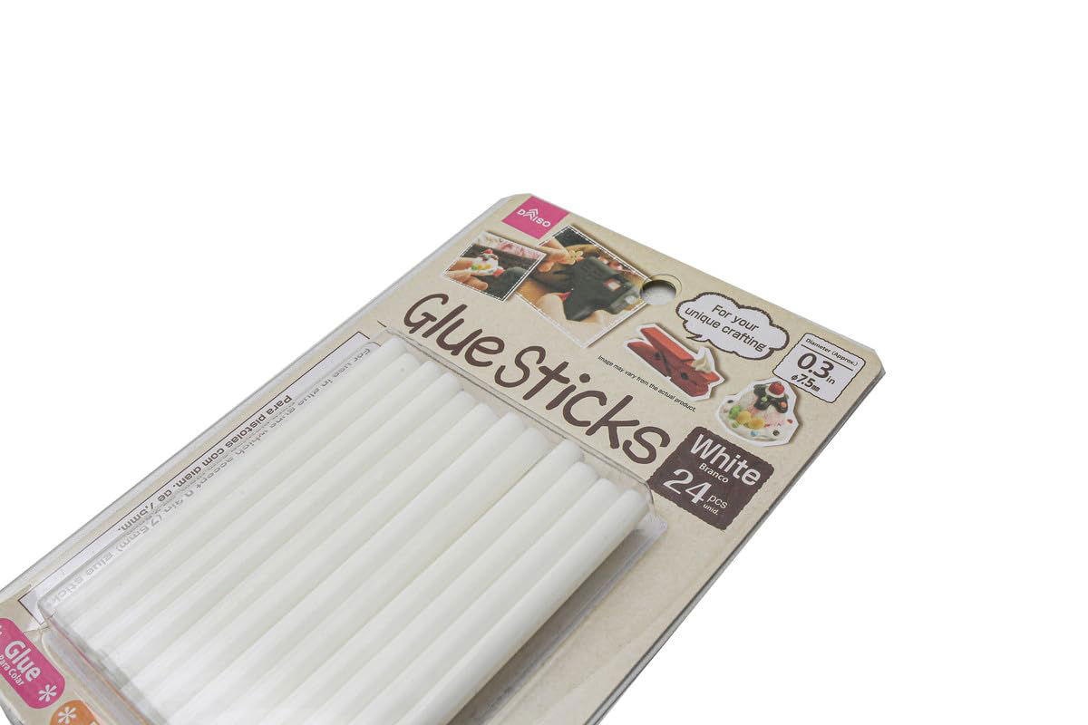 Silicone Hot Glue Gun Refill Sticks – White – Pack of 24