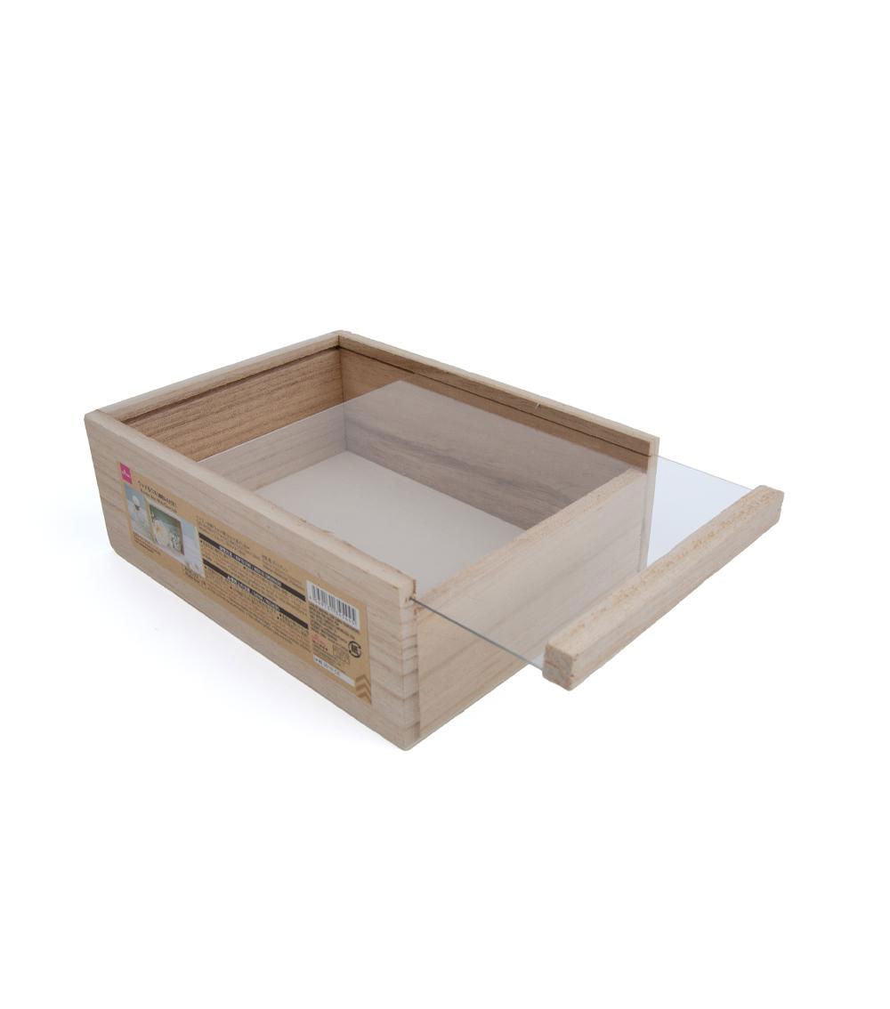 Wooden Storage Boxes with Clear Lids, Assorted (1 pc) - 31cm