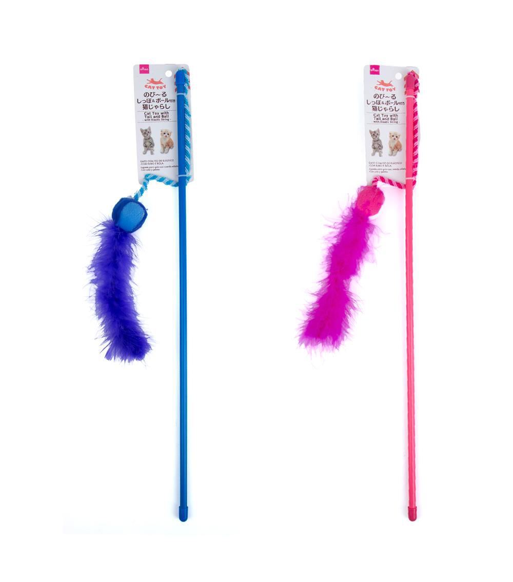 Cat toy with tail and ball