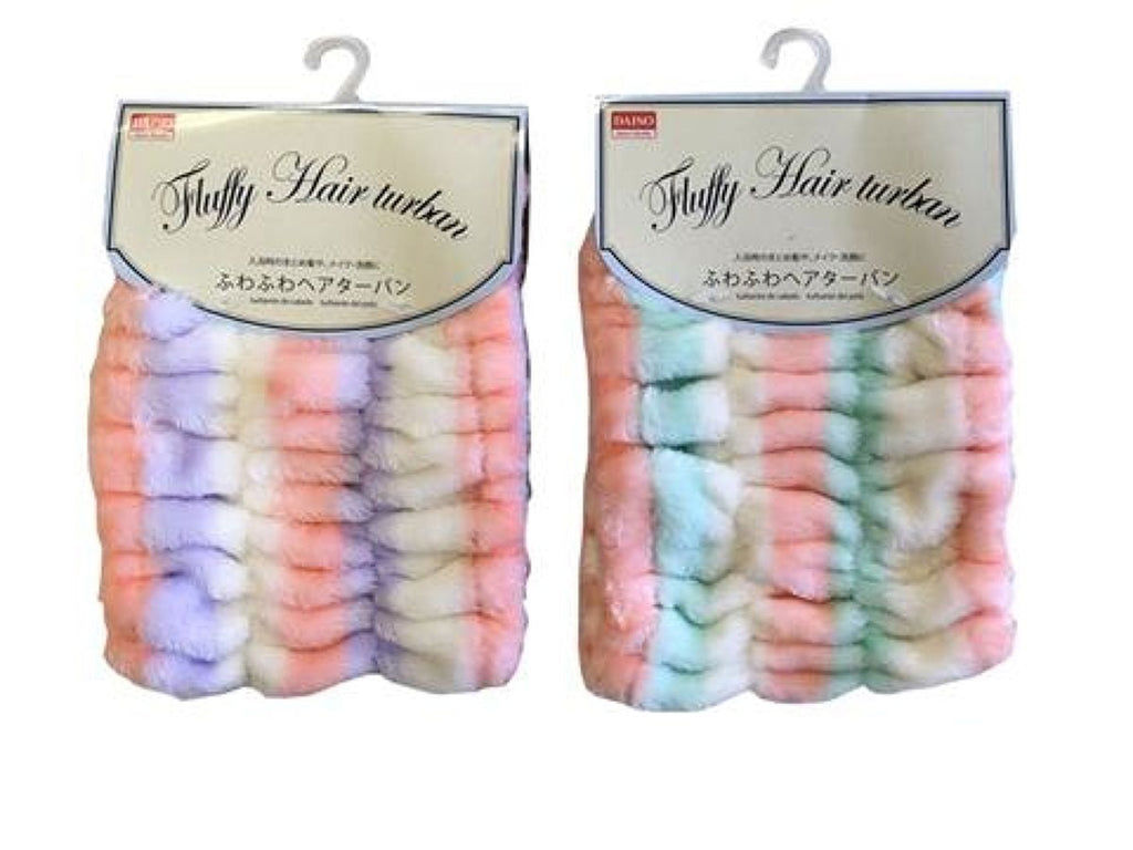 Striped Fluffy Hair Drying Turban