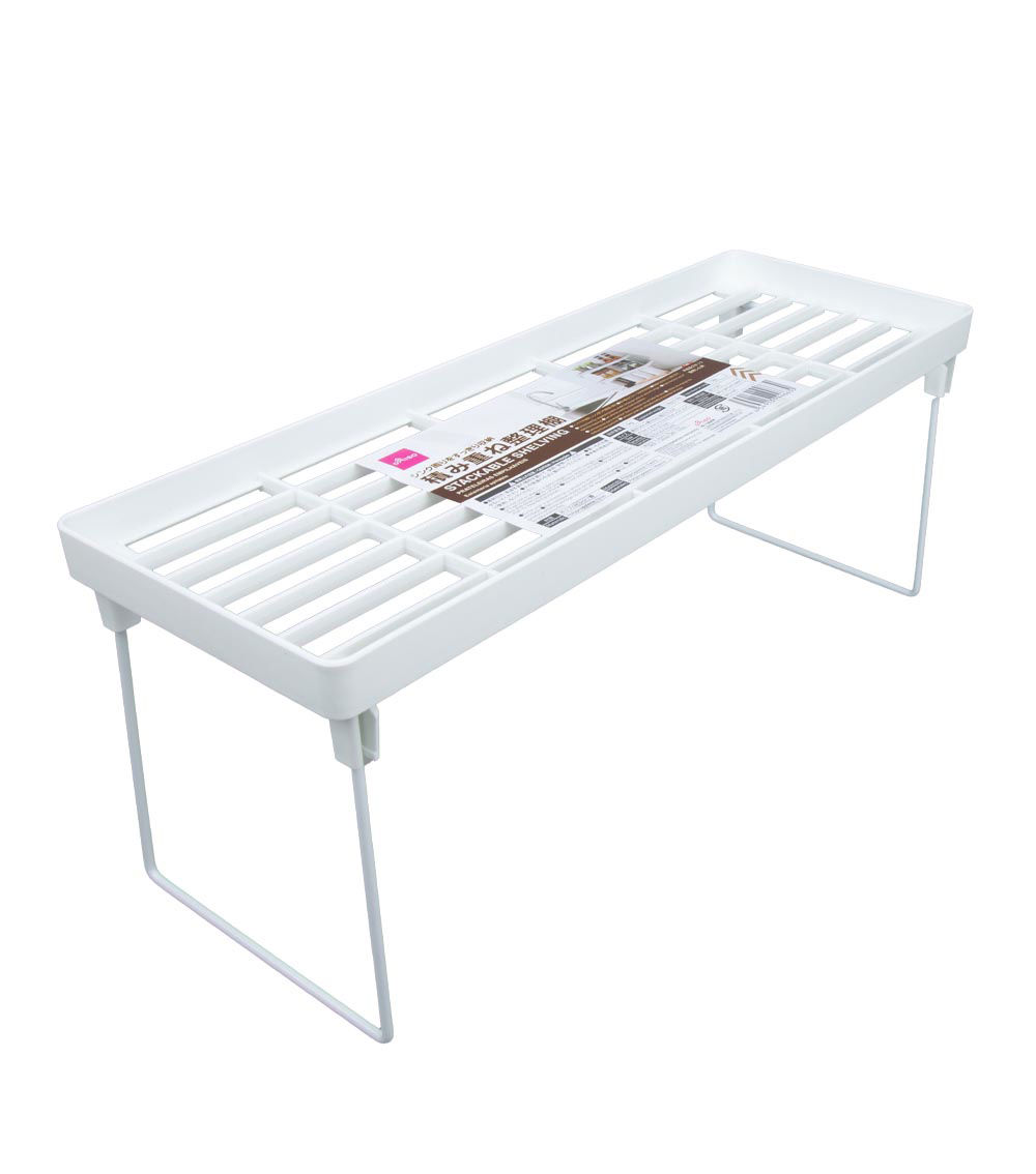 Stackable Shelving Unit, White (1 pc) - 39.5x14x15.5cm