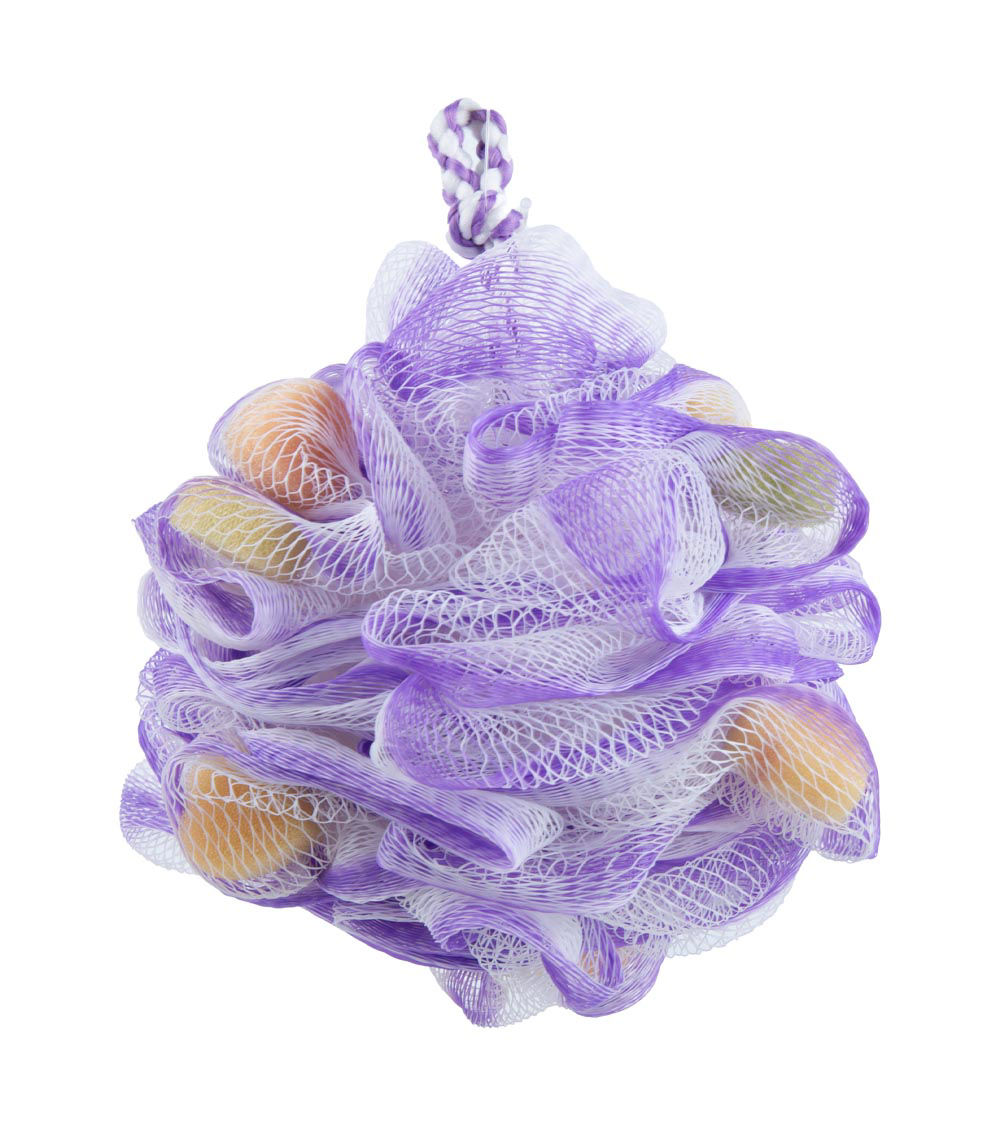 Shower Pouf with Hearts, Assorted (1 pc)