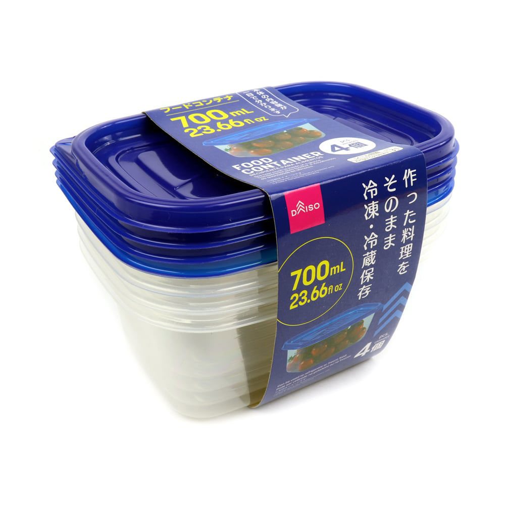 Food Containers with Lids, Clear (Set of 4) - 700ml