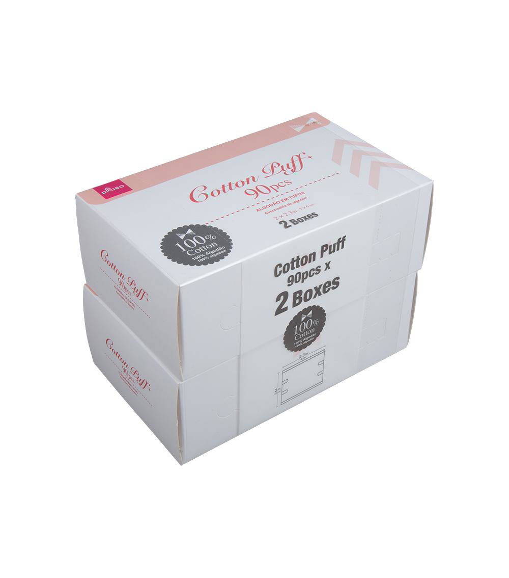 Cotton Puff, White (90 pcs) - 2 Boxes