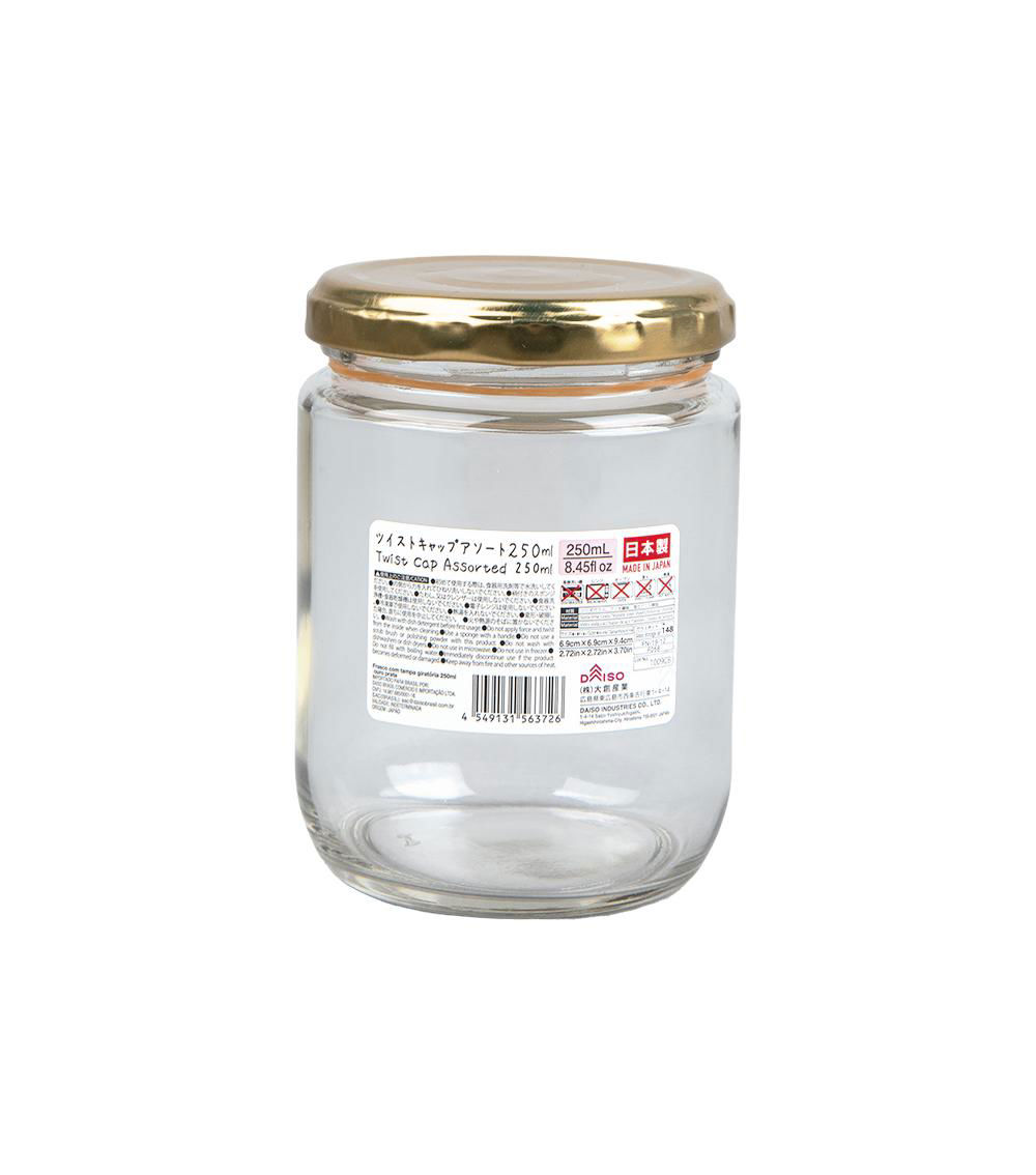 Twist Cap Glass Jar, Assorted (1 pc) - 250 ml