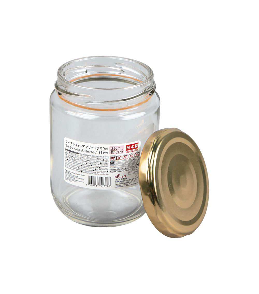 Twist Cap Glass Jar, Assorted (1 pc) - 250 ml