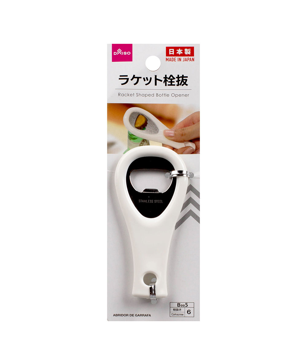 Racket-Shaped Bottle Opener, White