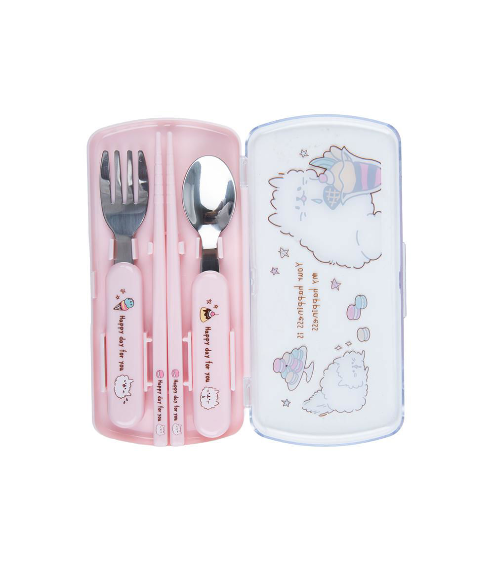 Animal Design Chopstick, Spoon & Fork Set, Assorted (1 Set)