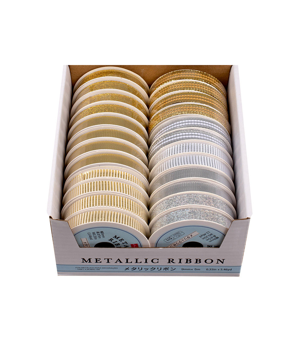 Metallic Ribbon – Assorted Colors (0.9 cm x 0.5 cm)