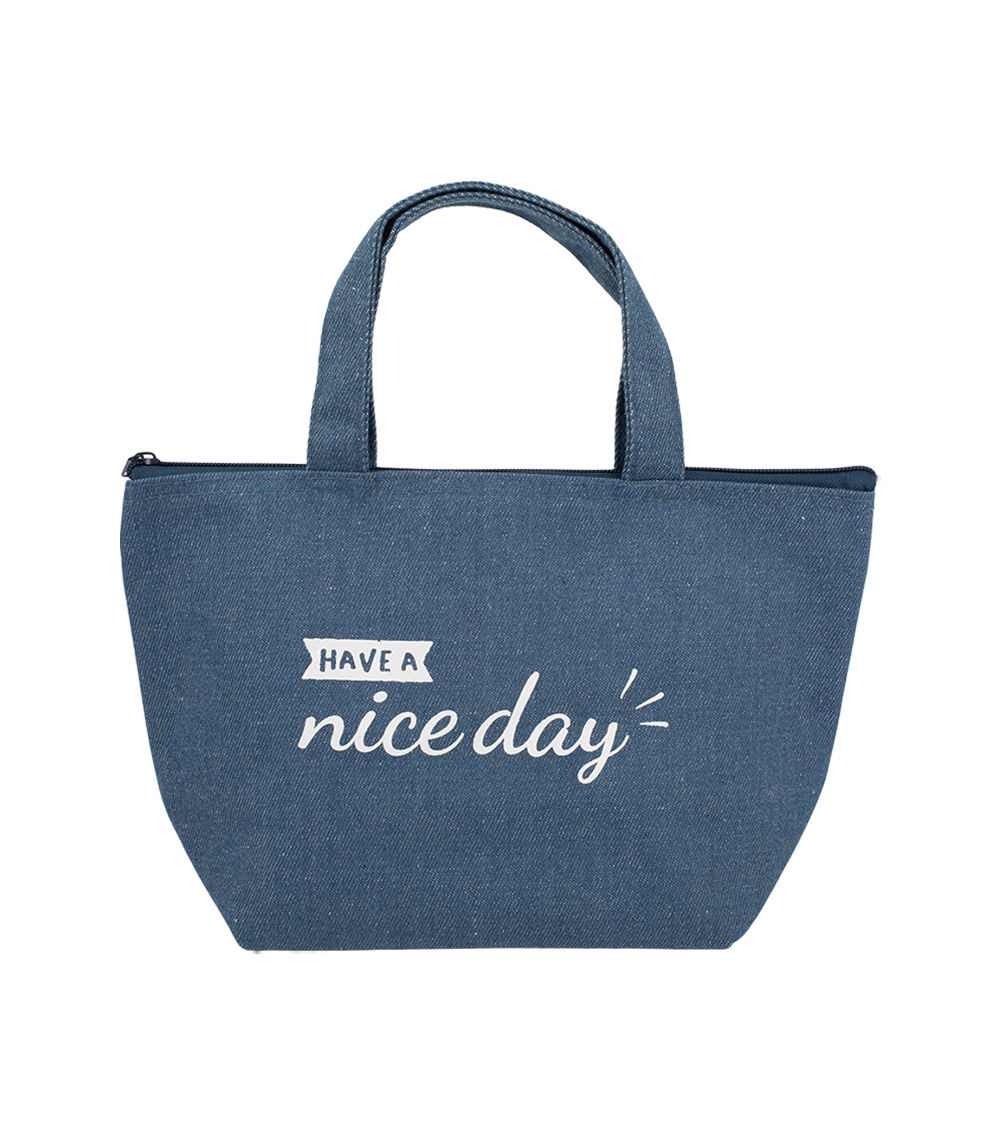 Denim Boat Shaped Lunch Tote Bag, Blue