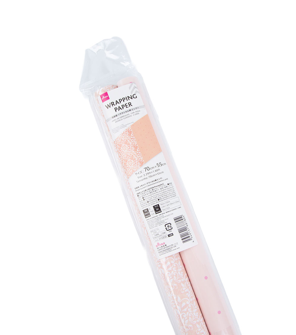Classical Pattern Wrapping Paper,  Pink (2 Sheets)