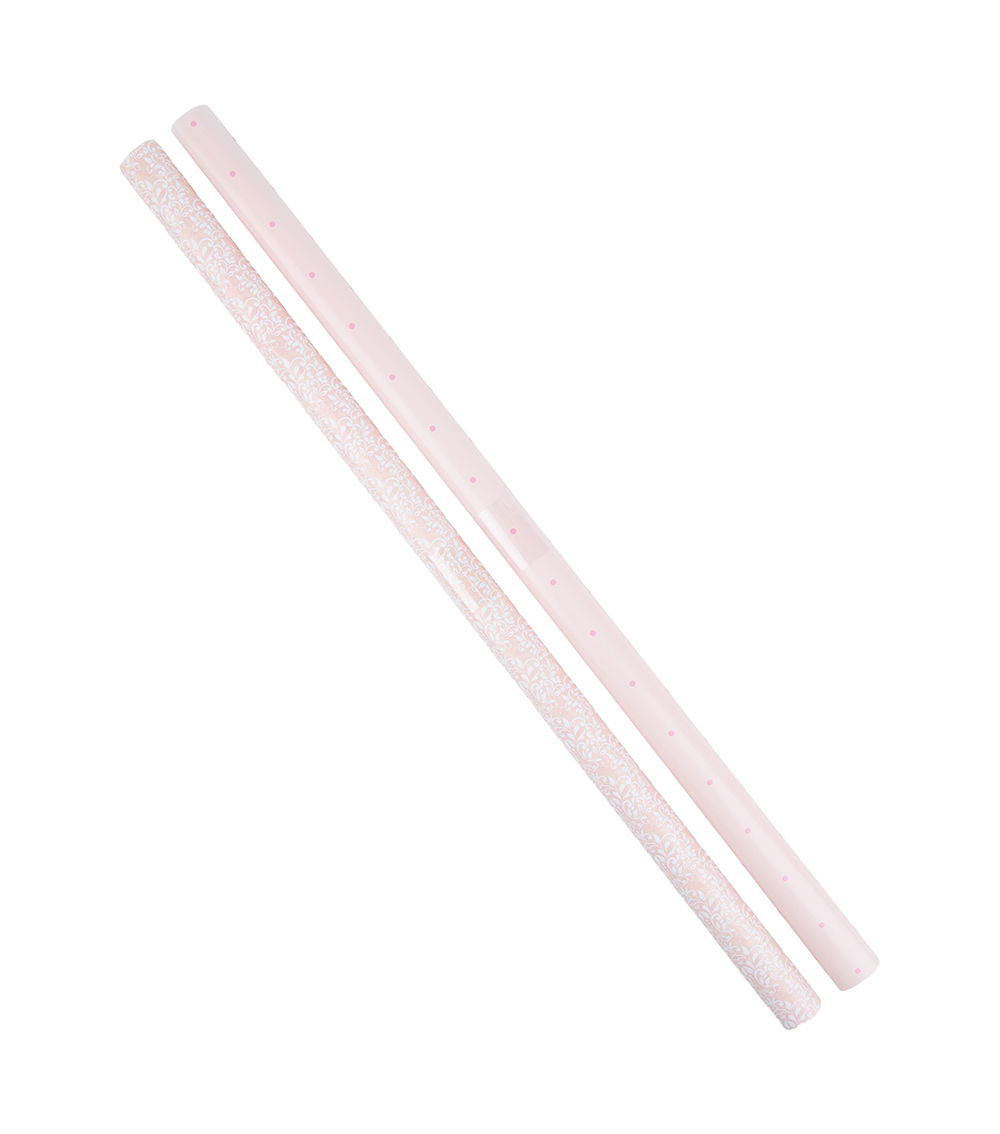 Classical Pattern Wrapping Paper,  Pink (2 Sheets)