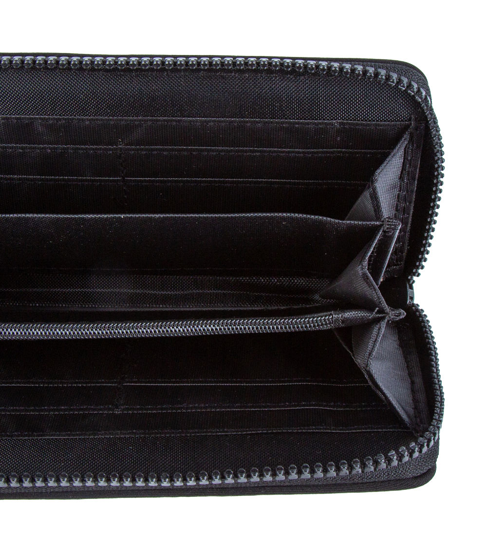 Zipped Long Wallet, Black