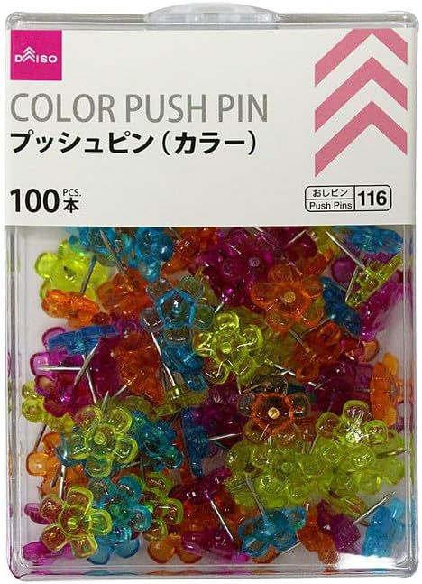 100-Piece Colored Push Pin Set,  Assorted (1 Pc)