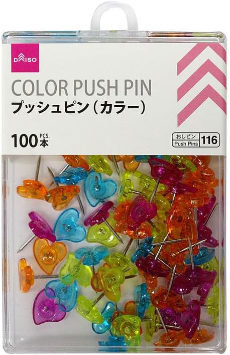 100-Piece Colored Push Pin Set,  Assorted (1 Pc)