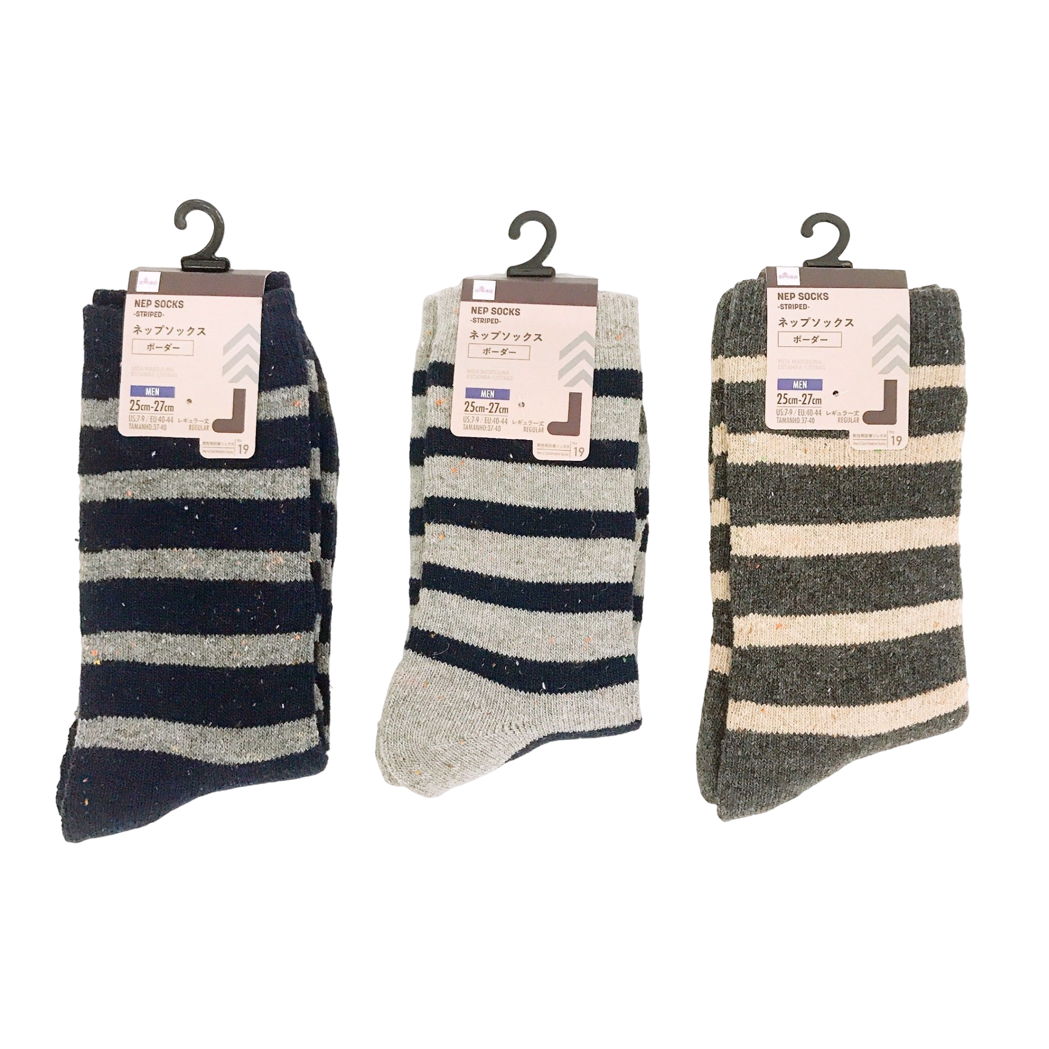 Men’s Striped Nep Socks, Assorted (1 Pair)
