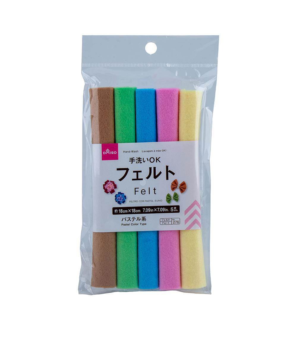 Hand-Wash Felt Sheets, Multicolor (5 pcs)