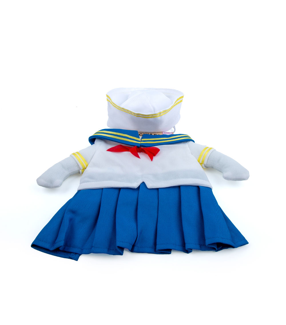 Large Sailor Pet Clothing, White & Blue