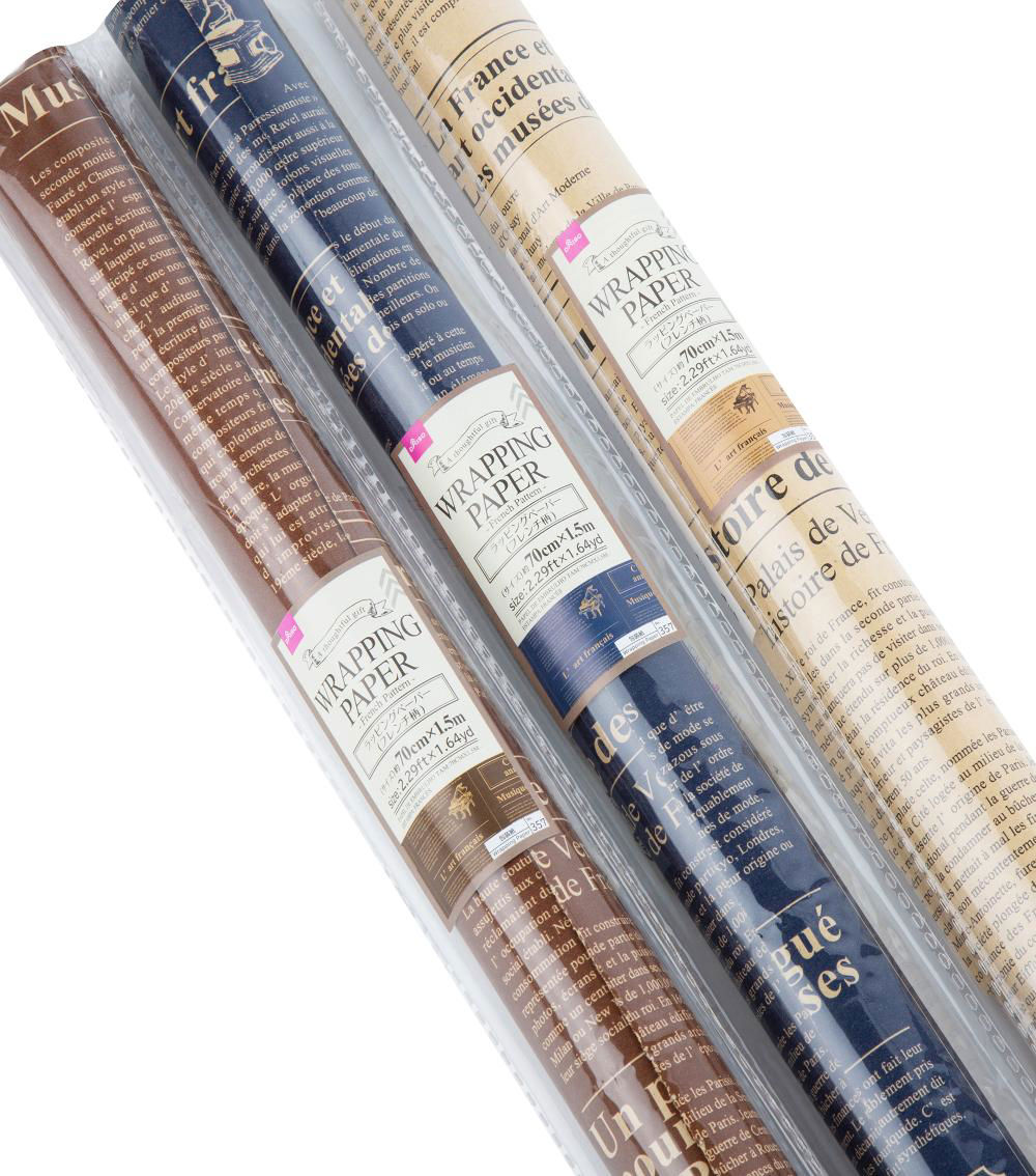 French Pattern Wrapping Paper, Assorted (1 pc)