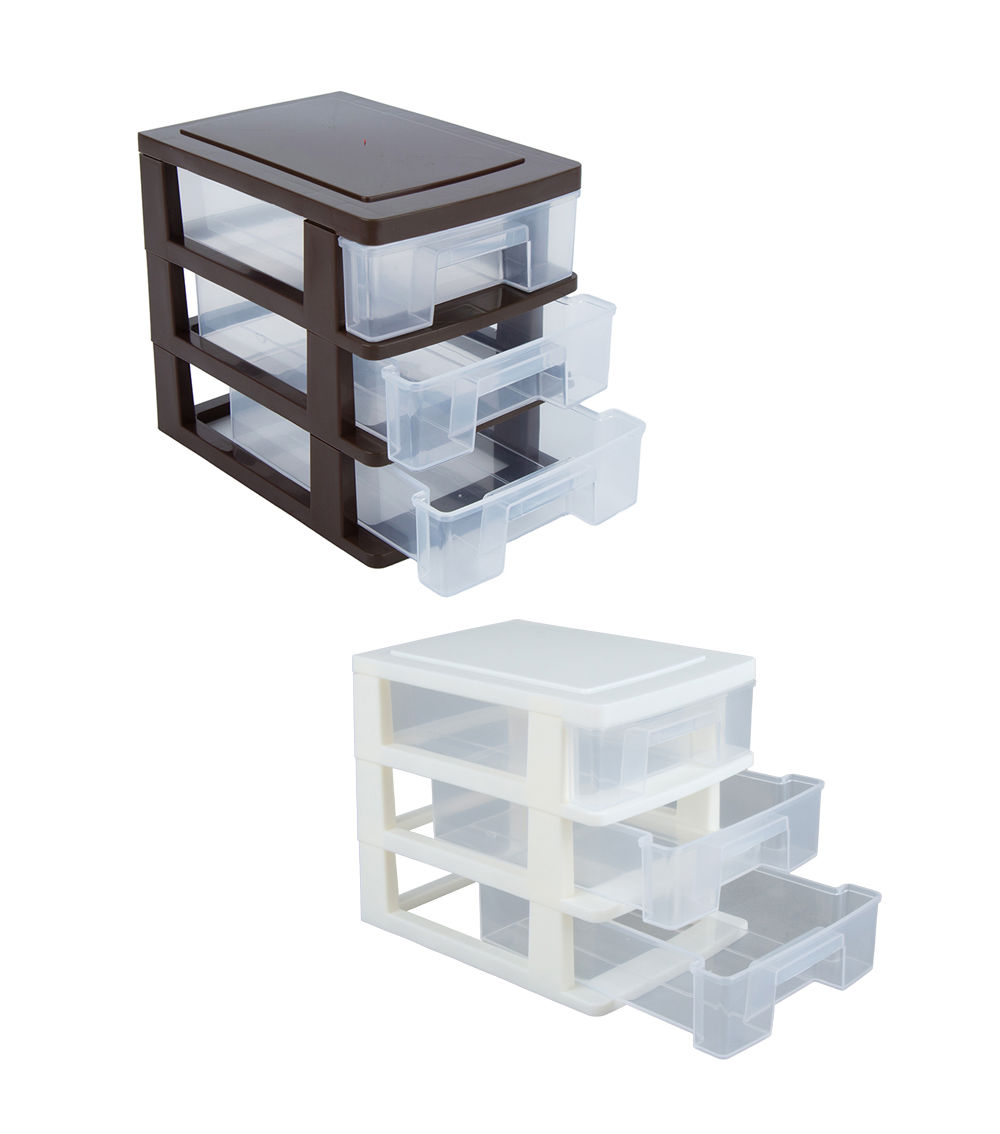 3-Tier Drawer Case, Assorted (11.5cm x 9cm x 13cm)