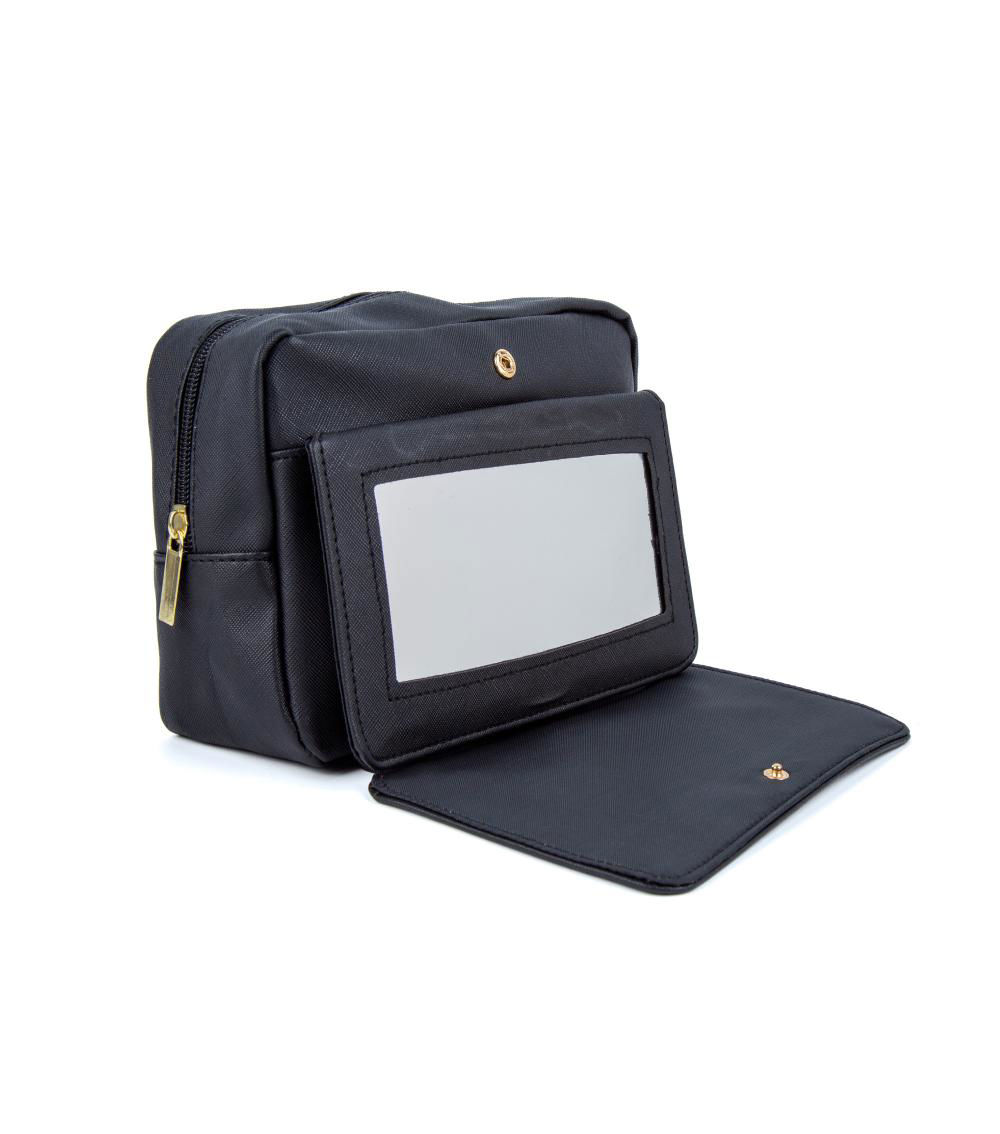Pouch with Mirror, Black