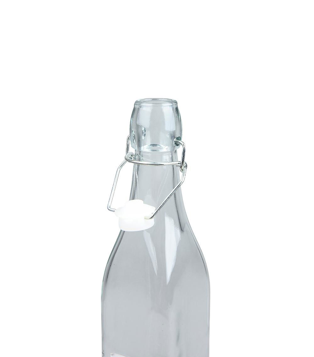 Glass Water Bottle with Swing-Top Cap, Clear (500 ml)