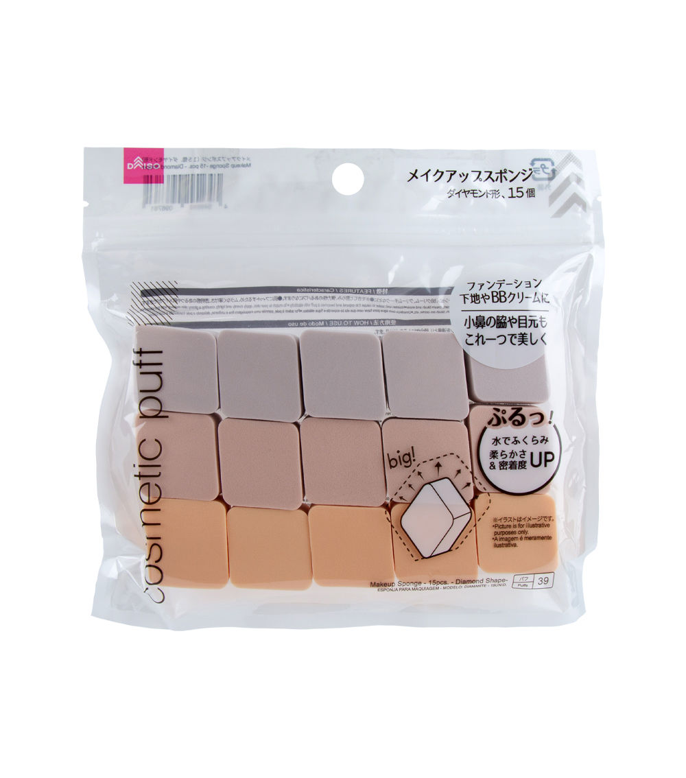 Makeup Sponge – Diamond Shape, Multicolor (15 Pcs)