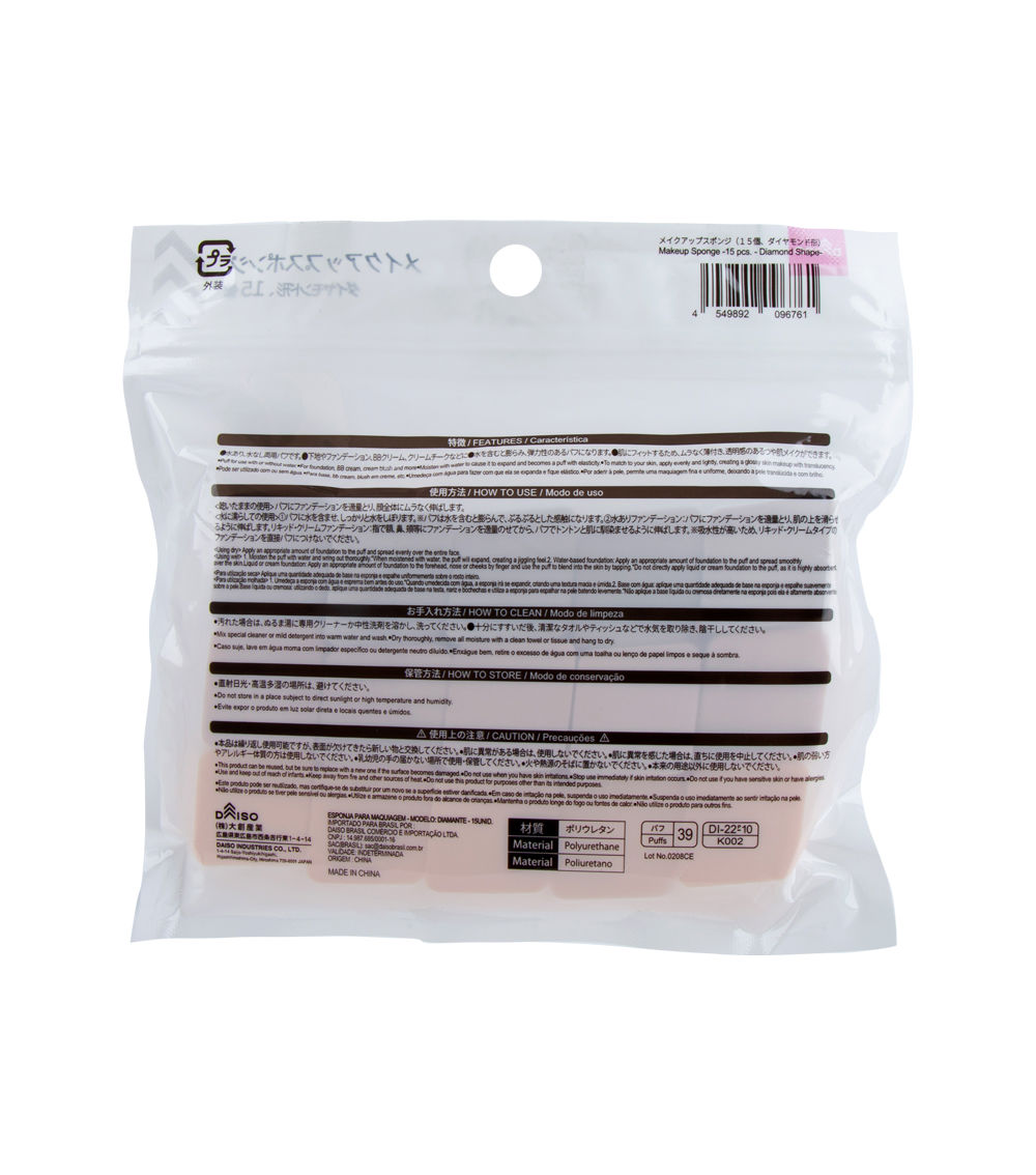 Makeup Sponge – Diamond Shape, Multicolor (15 Pcs)