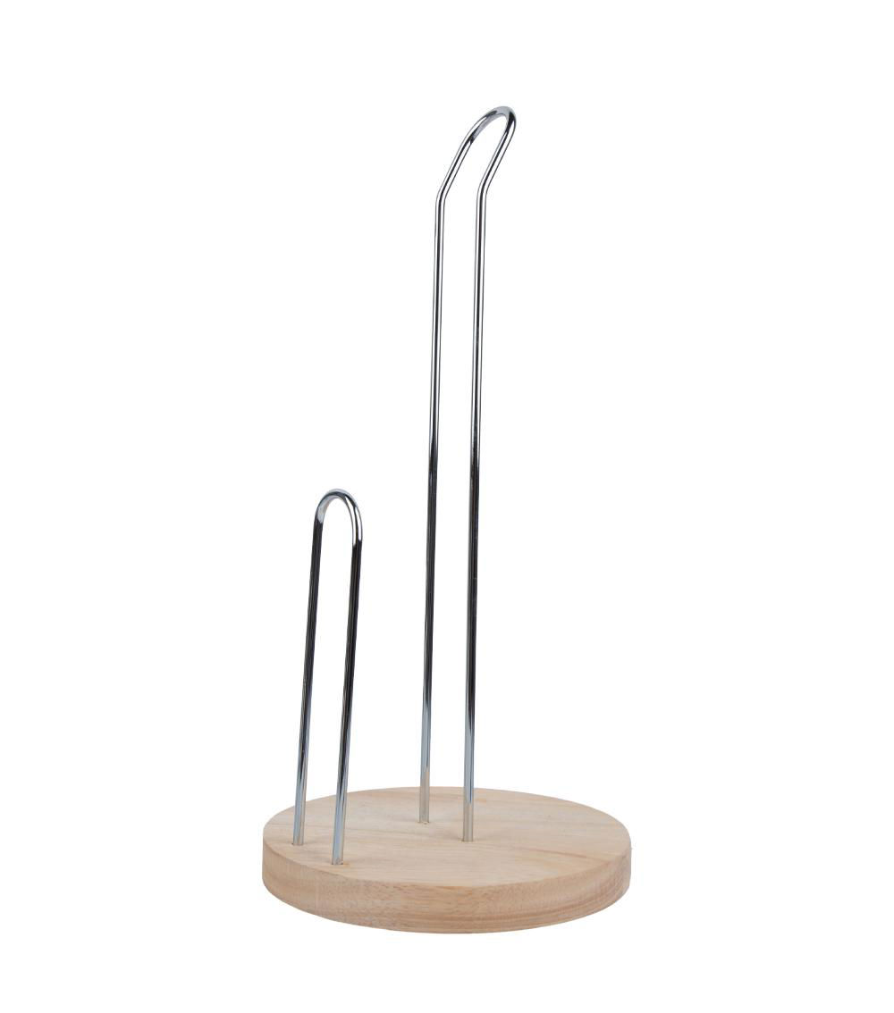 Paper Towel Holder, Brown & Silver