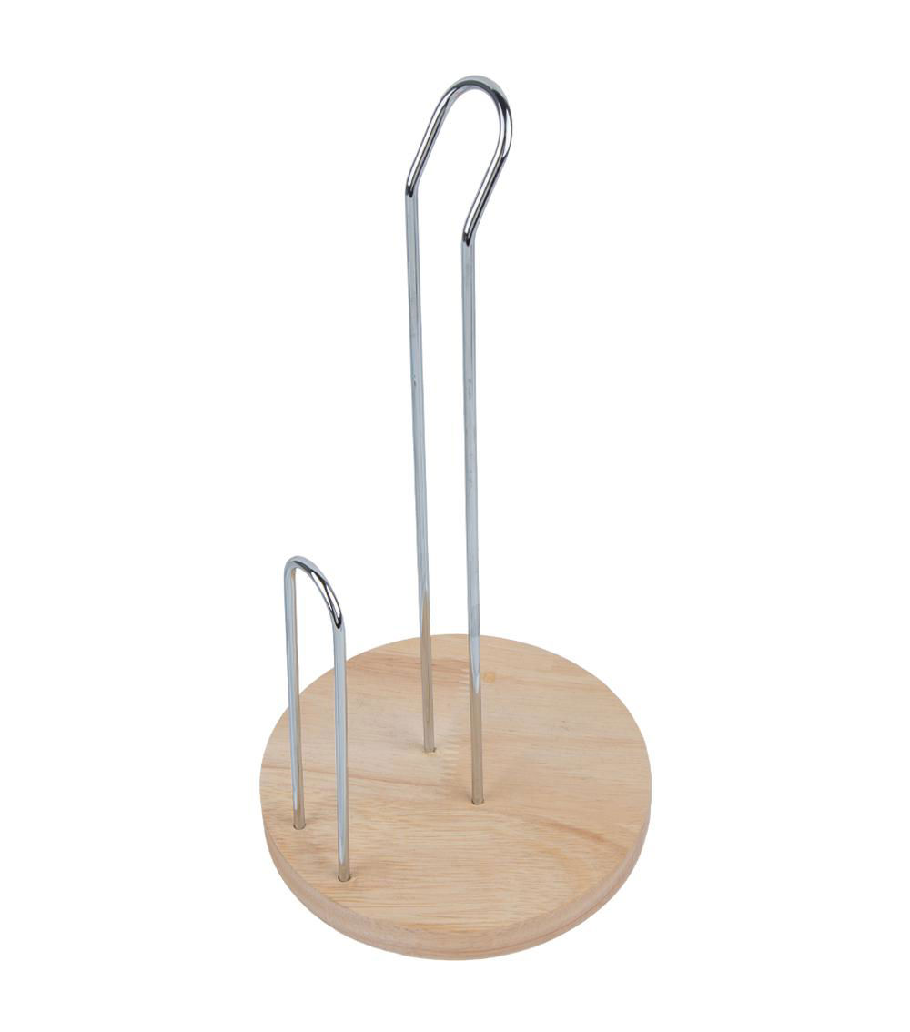 Paper Towel Holder, Brown & Silver