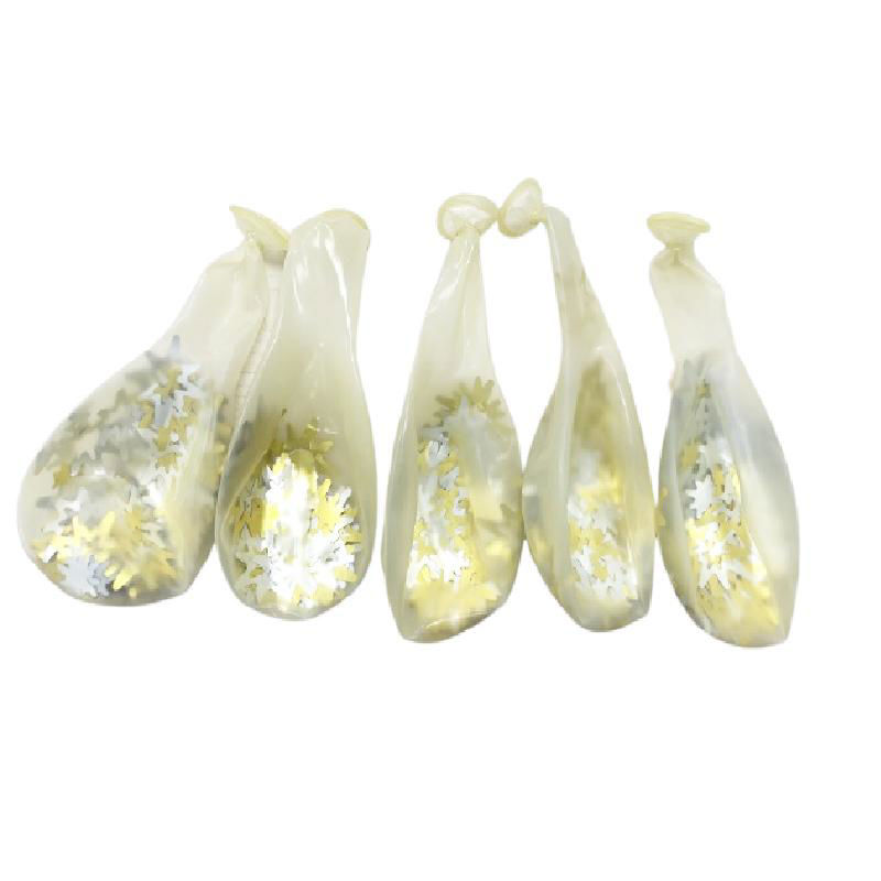 12-Inch Confetti Balloons – 5-Pack, Gold Star Confetti