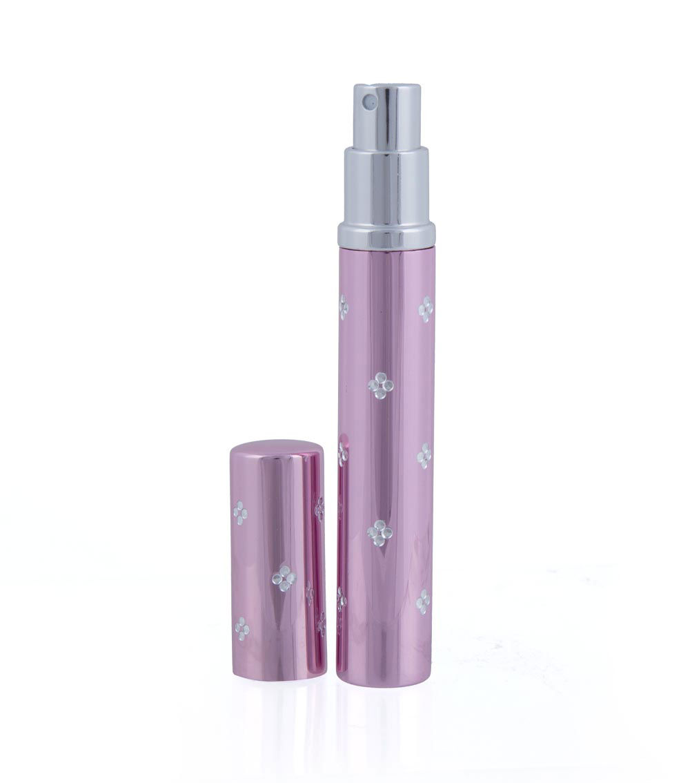 SPRAY PERFUME BOTTLE WITH FLOWER SHAPE STONE SLIM TYRE 5ML