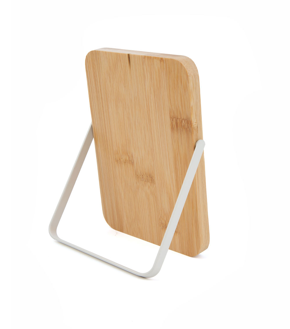 Bamboo Stand Mirror – Beige