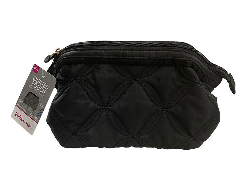 Quilted Beauty Product Pouch, Black