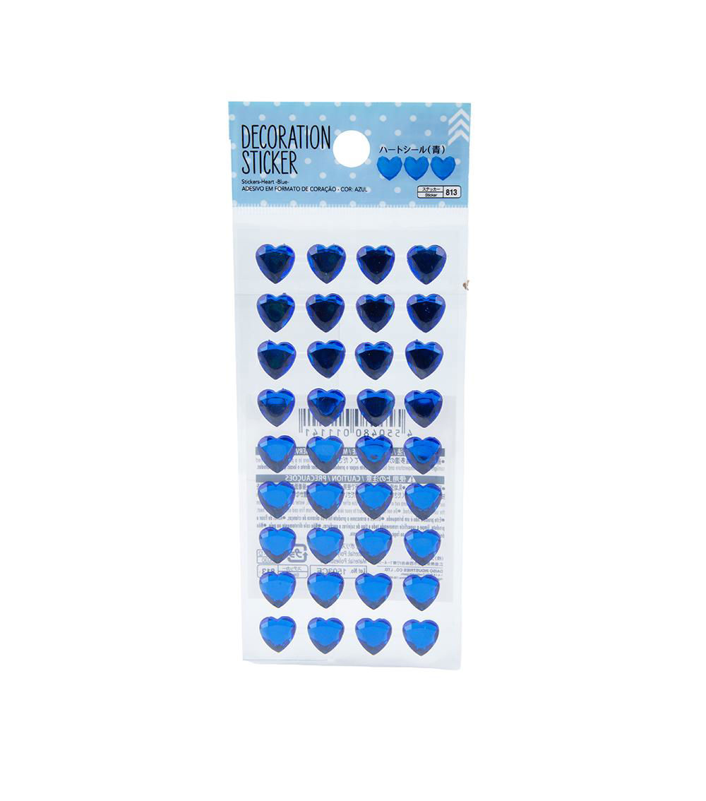 Heart-Shaped Stickers, Blue 