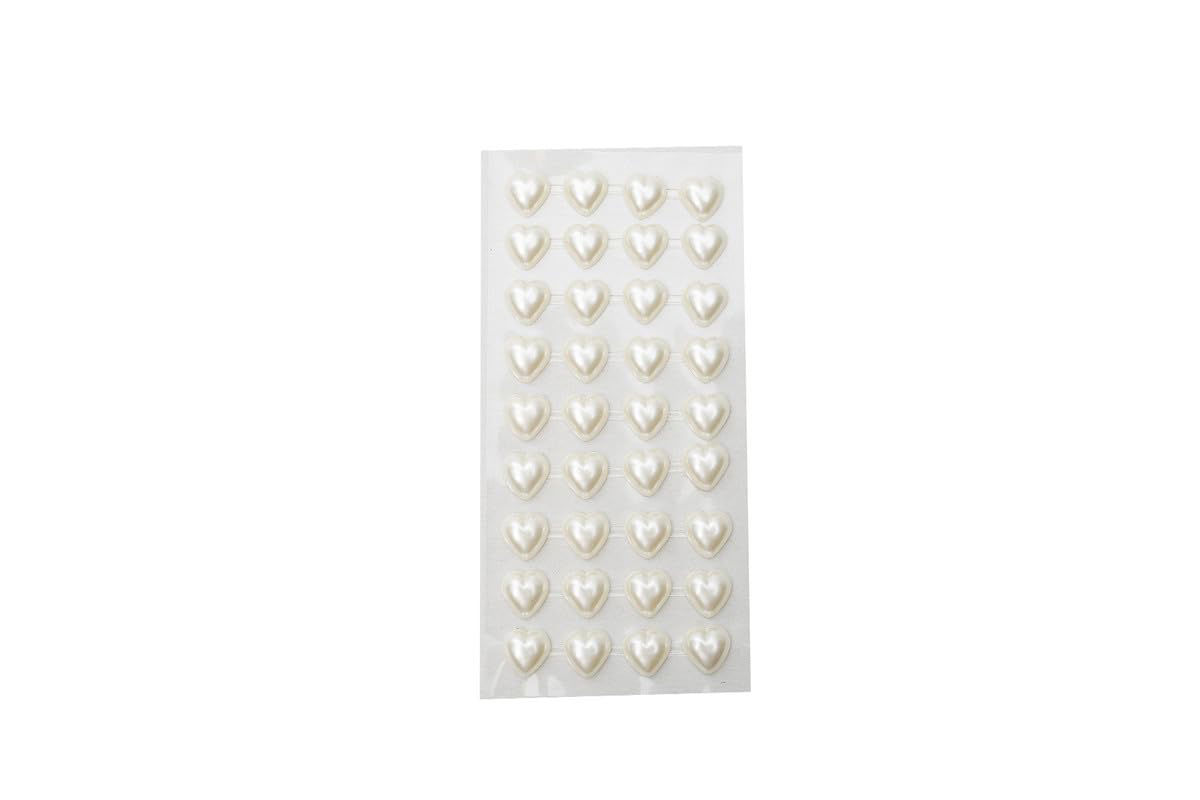 Synthetic Pearl Heart Stickers - Decorative Set