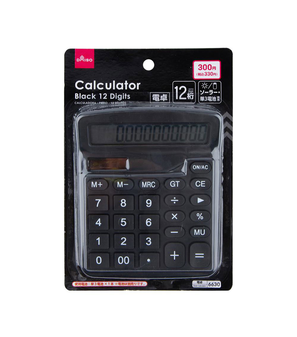 12 Digits Calculator, Black