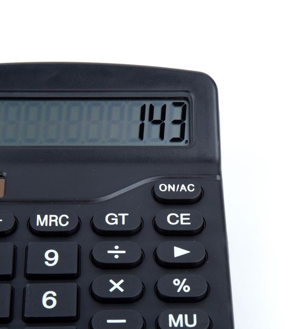 12 Digits Calculator, Black