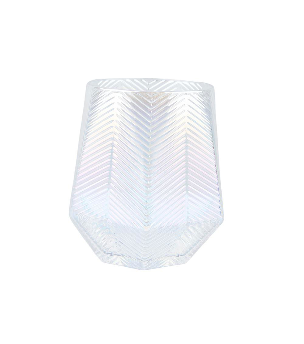 Aurora Leaf Pattern Hexagonal Glass, Multicolor