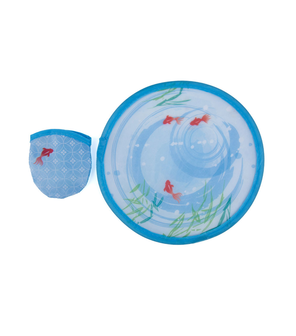 Goldfish Design Folding Fan, Blue