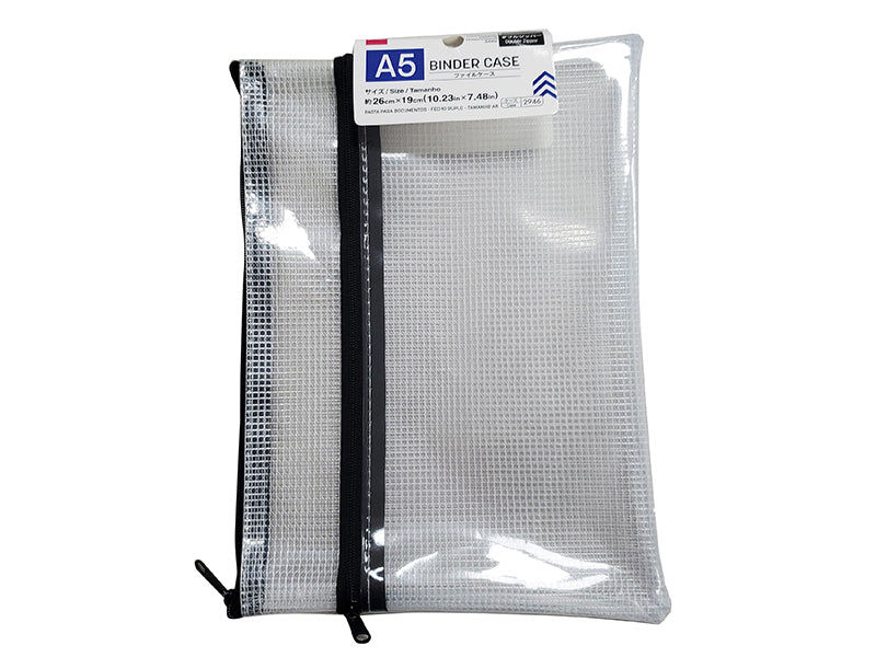 A5 Binder Case with Double Zipper – Black & White