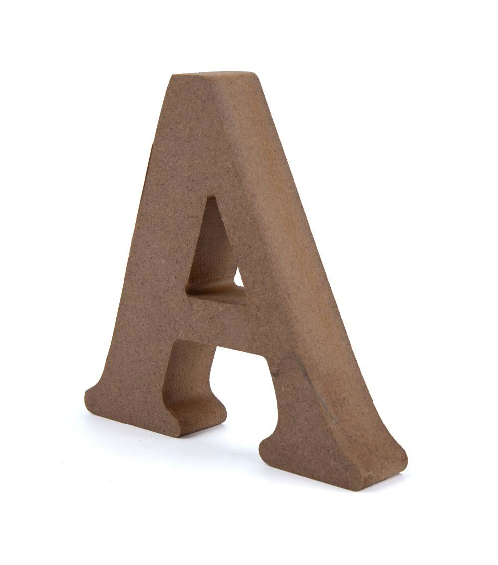 MDF Alphabet Letter A, Light Brown (20x12x11cm)
