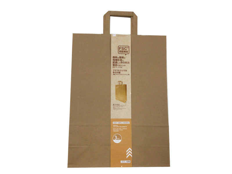 Kraft Simple Handbag (Vertical Type, 3-Pack)