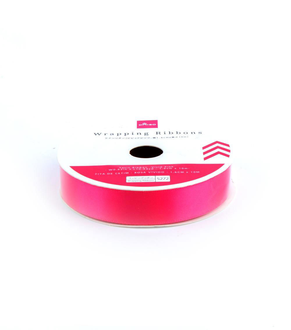 Satin Ribbon, Vivid Pink (1.6cm x 10 m)