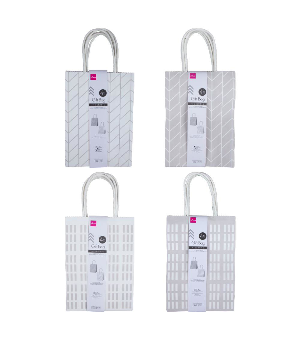 Basic Pattern Gift Bags Pack of 4, Assorted(1 pc)- 15x21x8cm