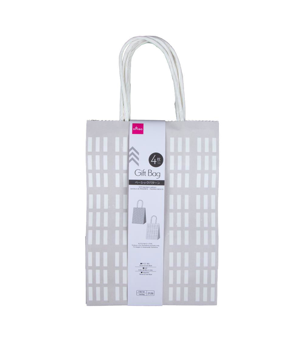 Basic Pattern Gift Bags Pack of 4, Assorted(1 pc)- 15x21x8cm