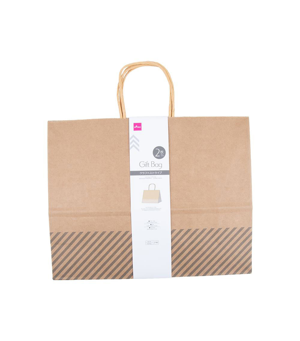 Craft Stripe Gift Bag Pack of 2, Assorted (1 pc) -32x25x11cm