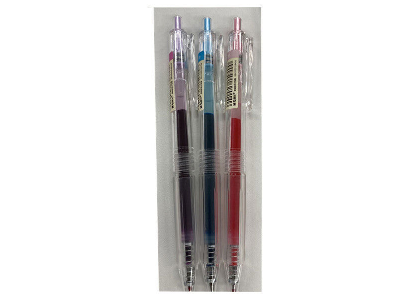 Retractable Gel Ink Ballpoint Pen Set, Multicolor (3 Pieces)