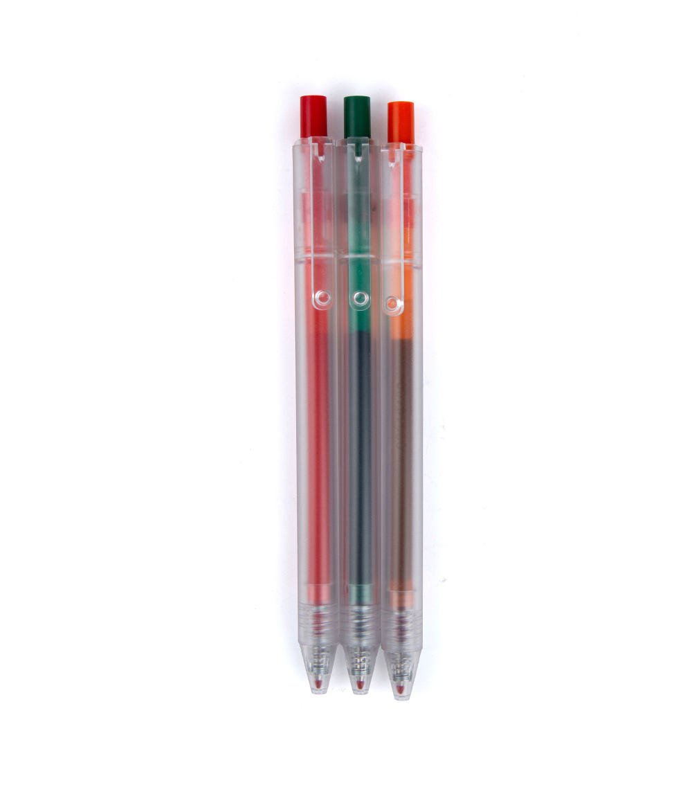 Gel Ink Ballpoint Pen Set of 3 – Retractable, Style D